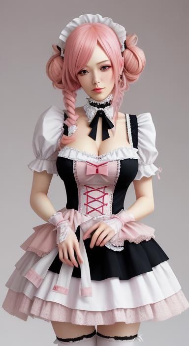 Mechanical French Maid with Pink Hair in a Russian Beauty