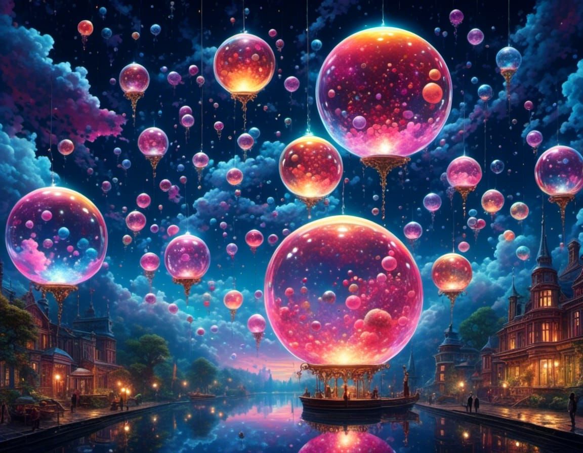 Colourful glass spheres.