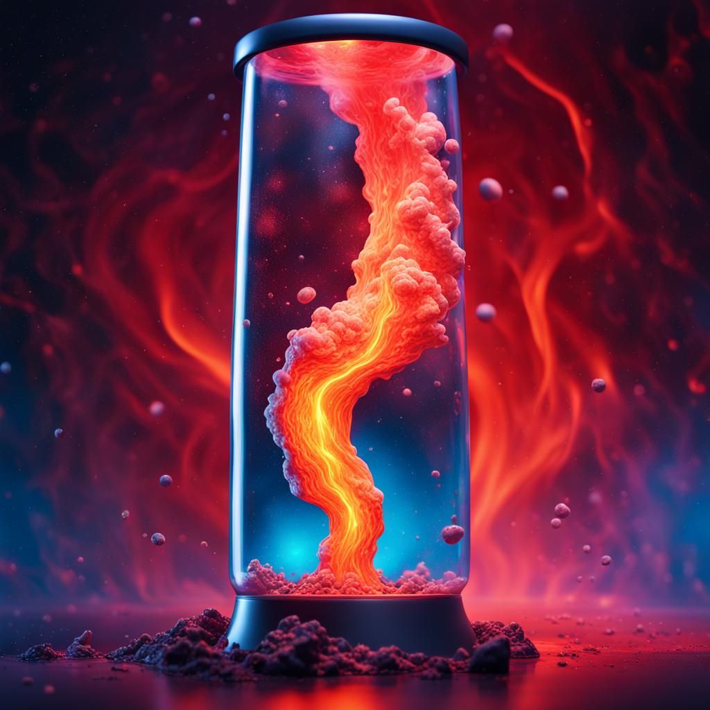  Lava exploding inside a lava lamp in space  by @PugLoverB123