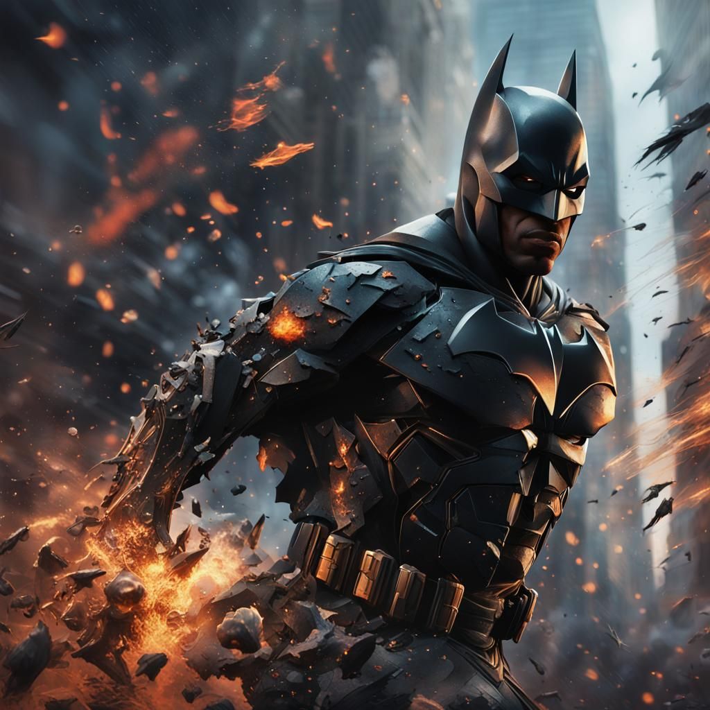 Black Batman discentagrates into dust.