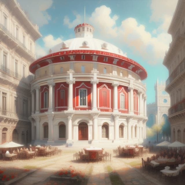 Mysterious Roman Warrior in a Stormy Rotunda