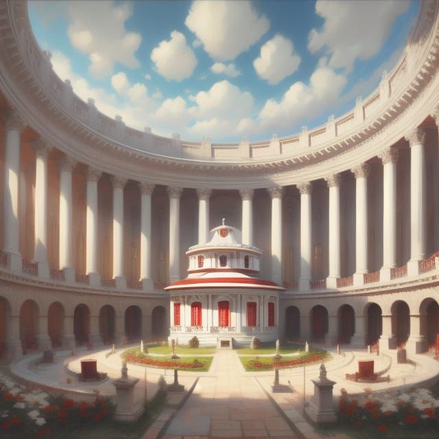 Romantic Hero in a Dazzling Red and White Outfit