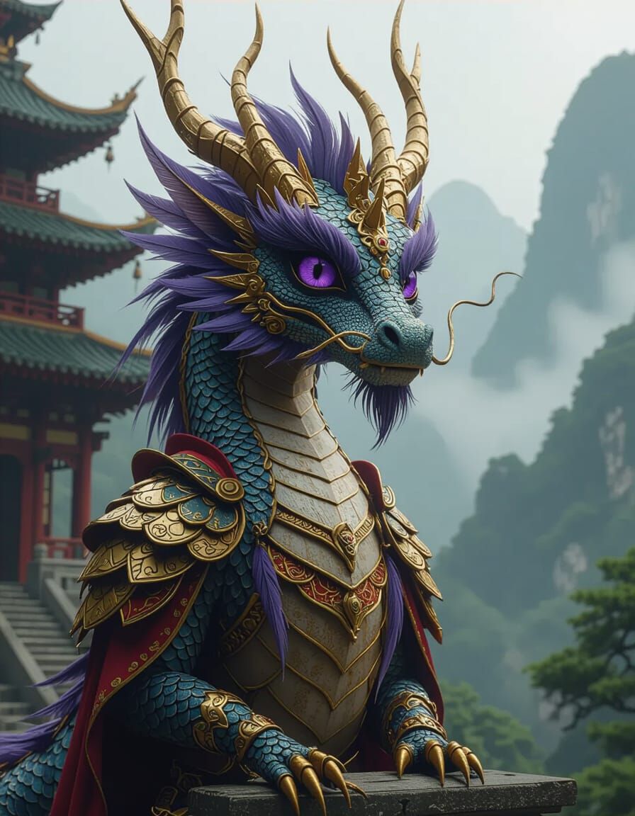 An Oriental beautiful deer based dragon..