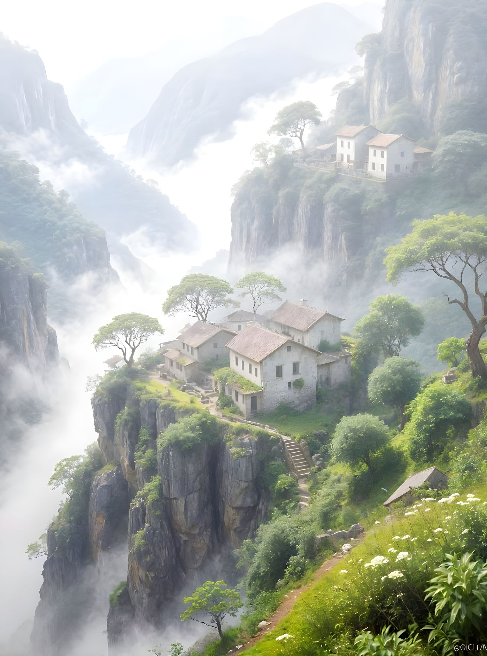 Tranquility in Mist  by @Mr_Anime Manga