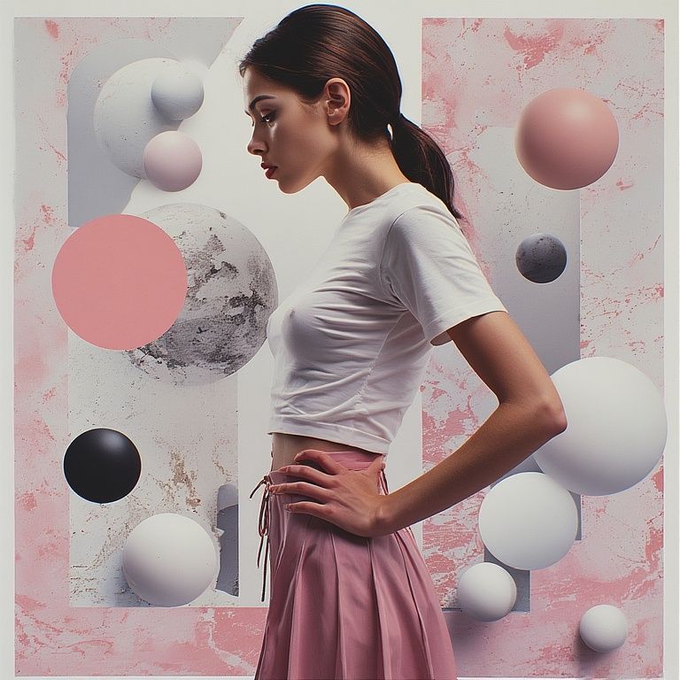 Side portrait with spheres