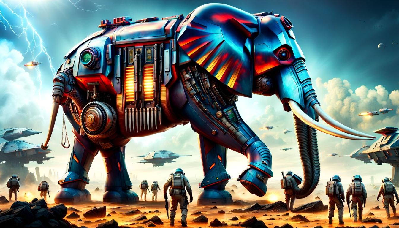 Elephant Mecha - AI Generated Artwork - NightCafe Creator