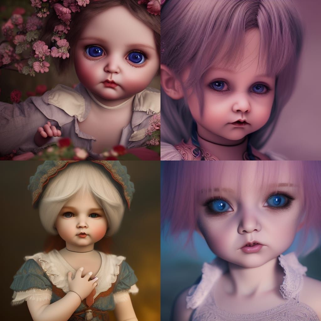 Surreal Baby Doll Fantasy Realm in Deep Color