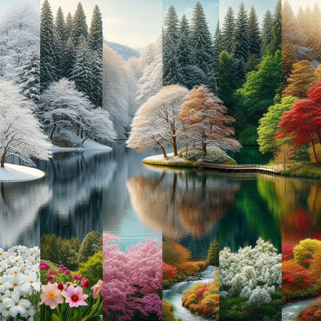 Seasons blending into one picture