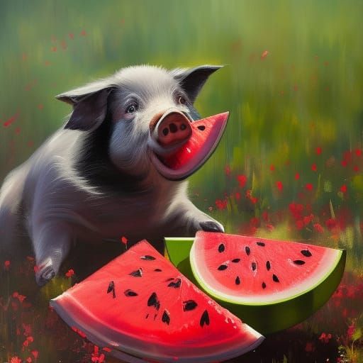 Picnic Pig AI Generated Artwork NightCafe Creator