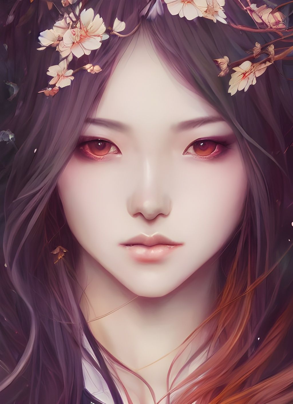 Portrait of a Serene Japanese Beauty in Vibrant Robes