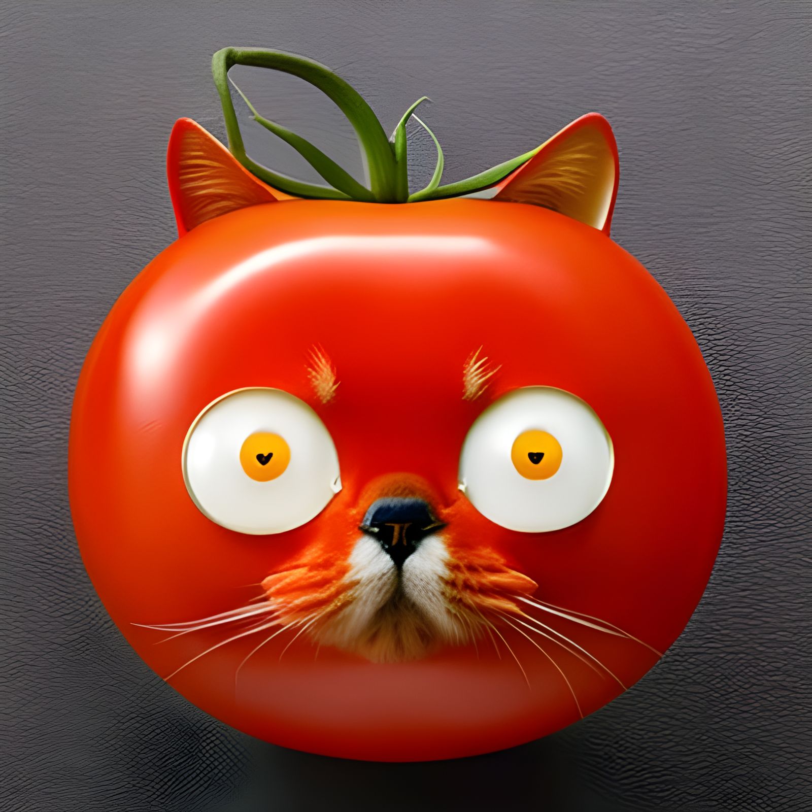 Stunning Tomato Cat Portrait in Photorealistic 3D Illustrati...