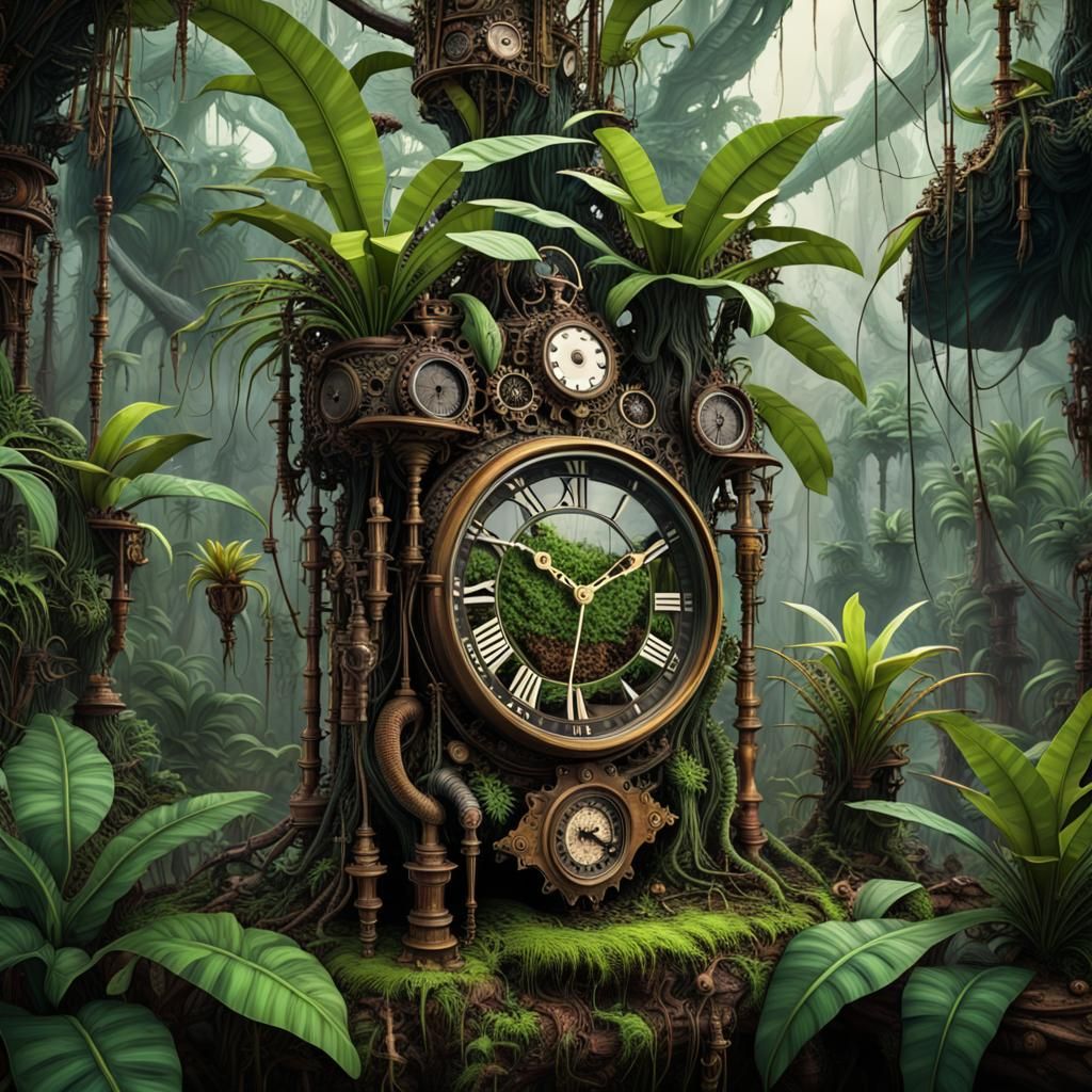 The epiphytic Alarm clock plant in its natural habitat. AI Generated