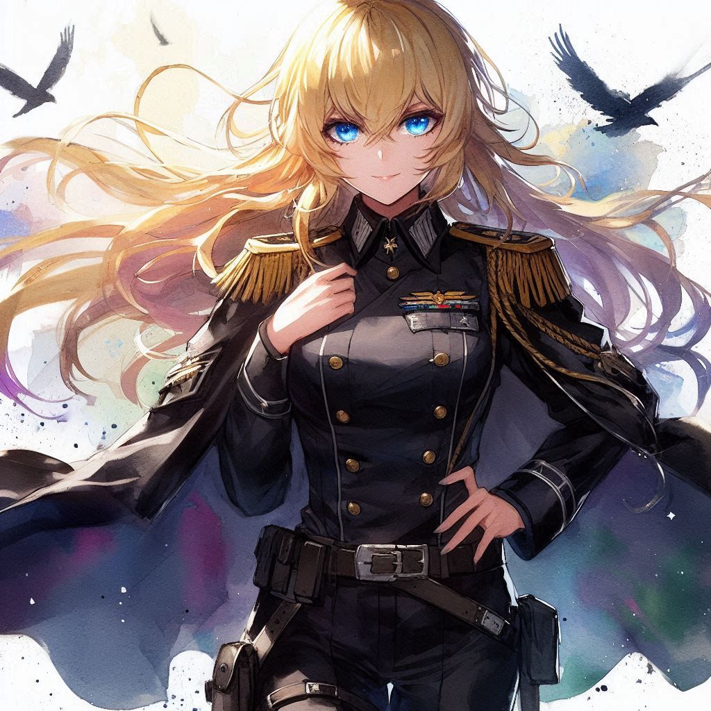 Serious Officer Anime Woman