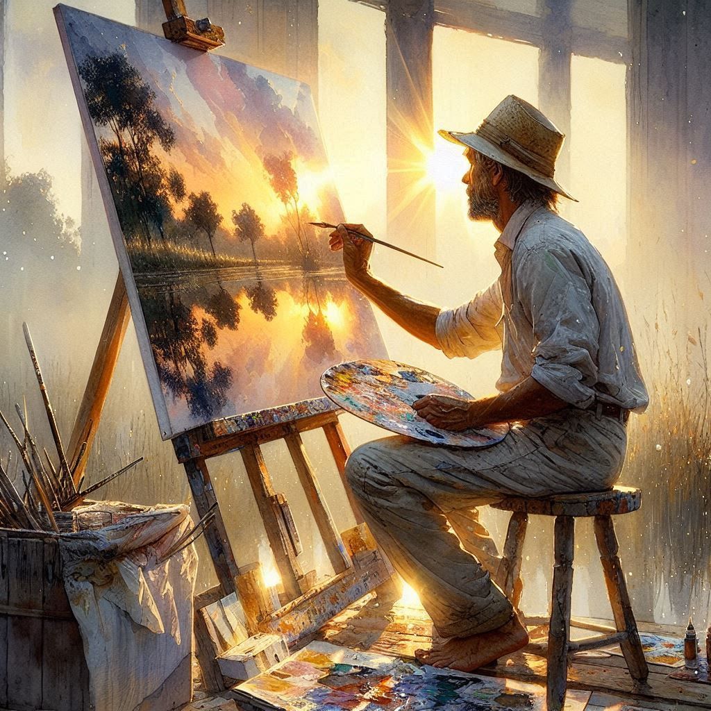 The artist in full creation