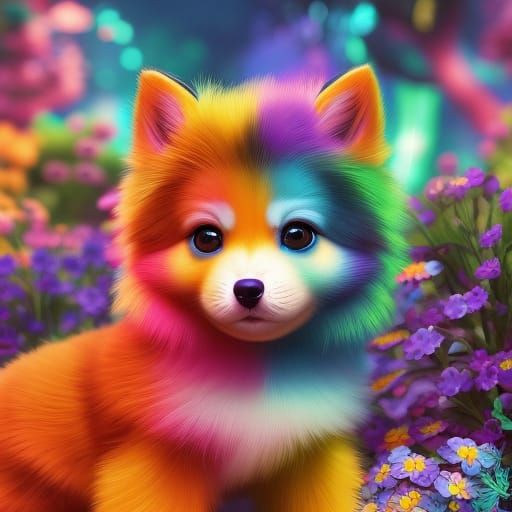 Rainbow Puppy 🌈 - AI Generated Artwork - NightCafe Creator