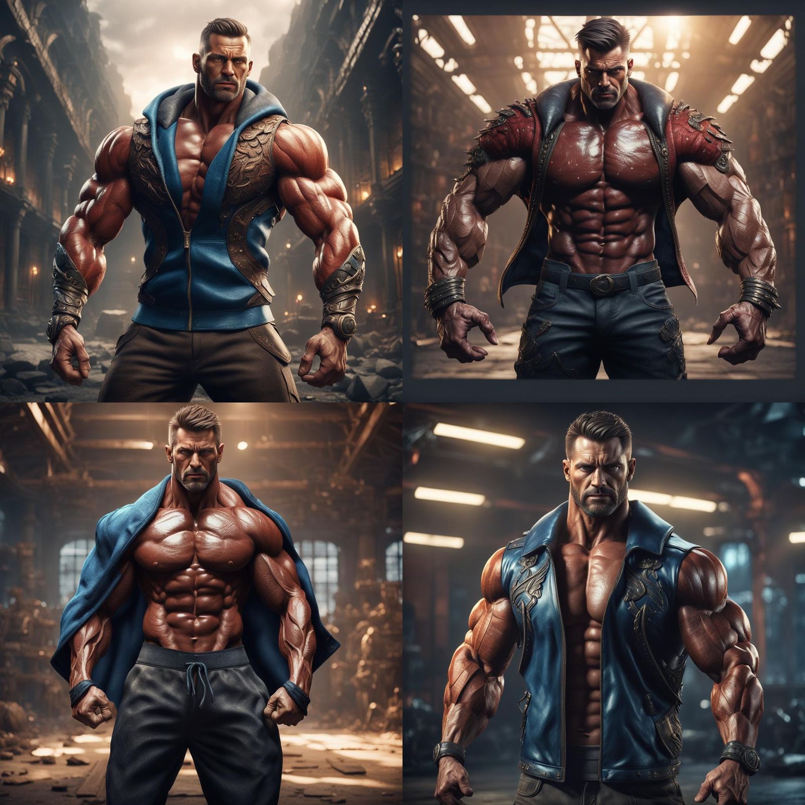 Very handsome muscle man with open jacket appear his muscles chest. Hype  Realistic, 8k resolution - AI Generated Artwork - NightCafe Creator