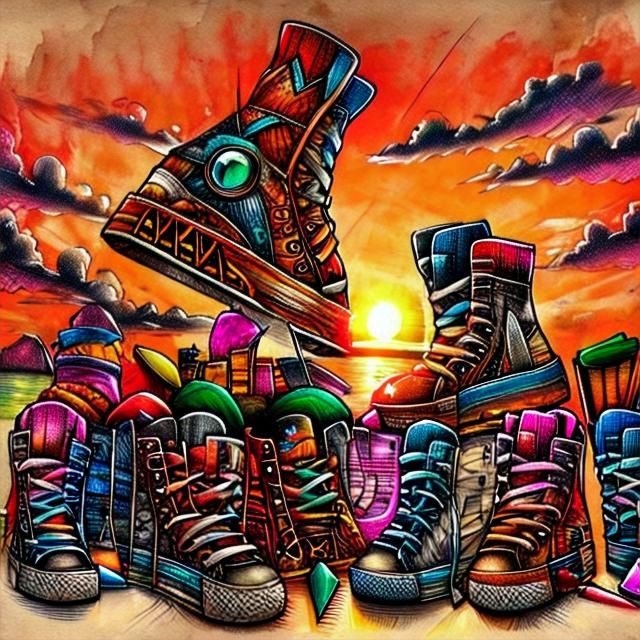  <lora:DoodleSet:1.0> Female warrior at sunset