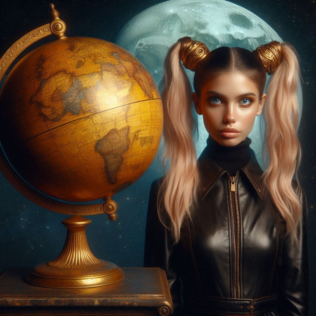Woman with globe