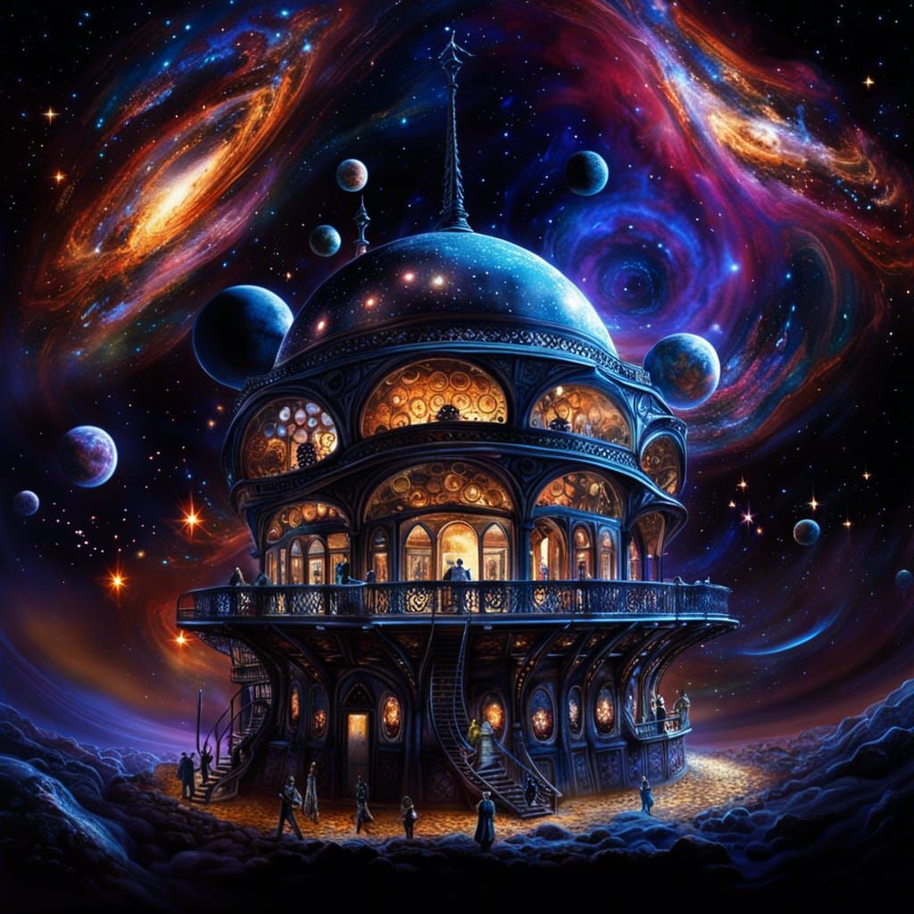 Café at the end of the universe AI Generated Artwork NightCafe Creator