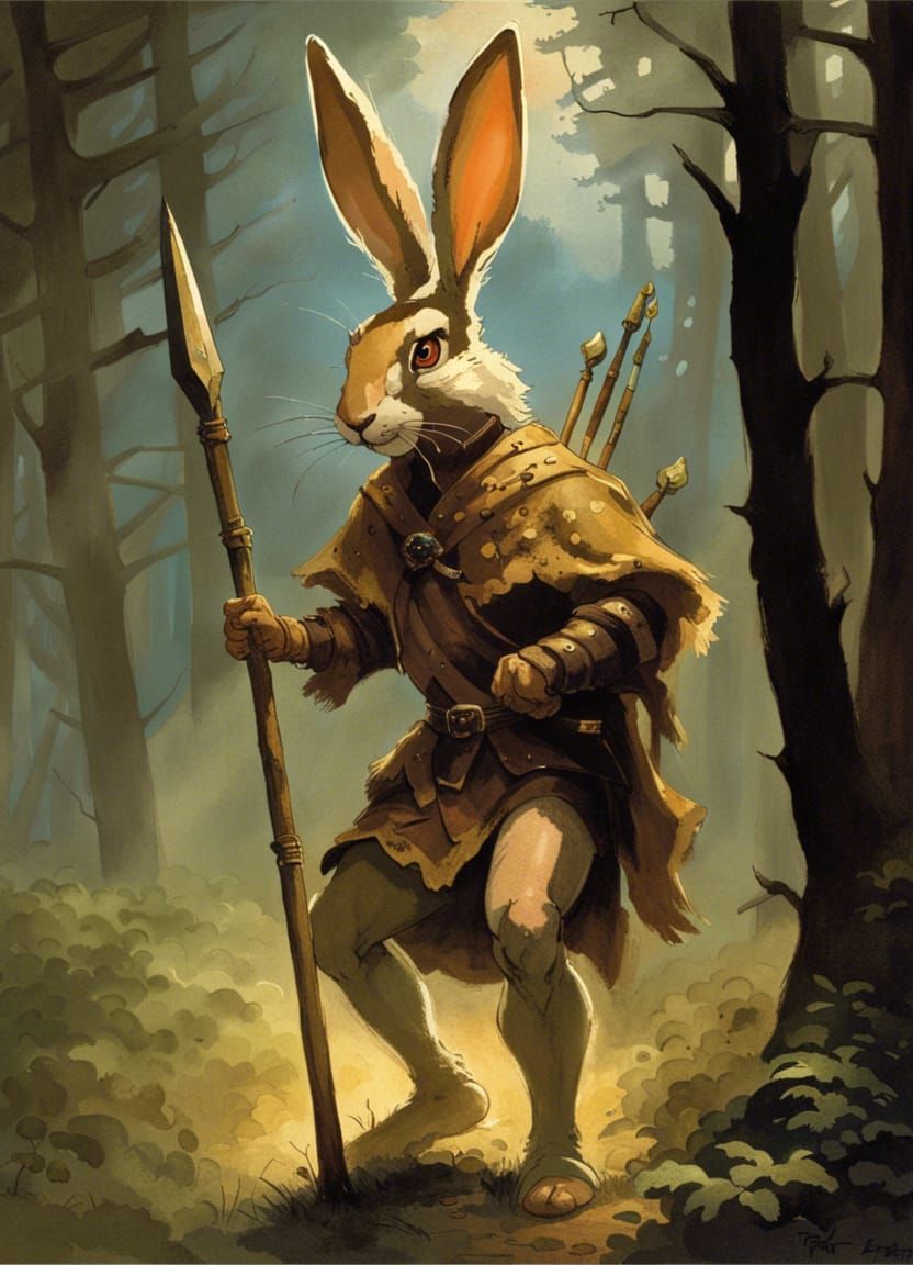 Hunter Hare at Dusk - AI Generated Artwork - NightCafe Creator