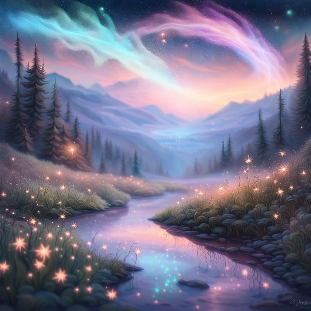 Surreal Twilight Cosmos in Dreamy Soft Focus