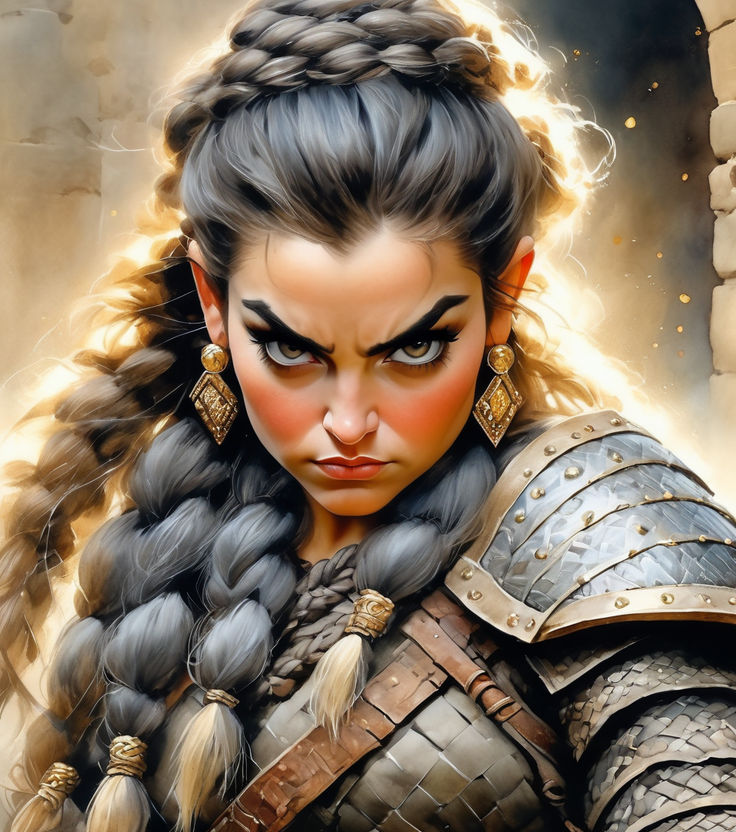 Fierce Gaze: Female Dwarf Warrior #2