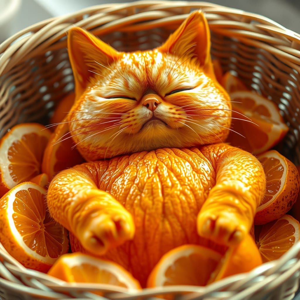 Sleepy cat orange fusion  by @Bunnzo