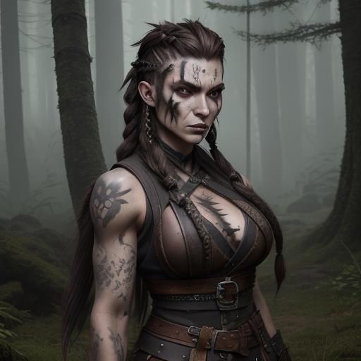 Viking Warrior Maiden Torvi in Thriving Forest Village