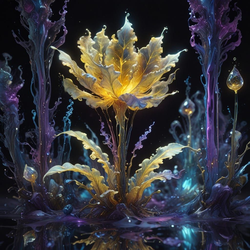 Aureoluma Abyssalis (Golden light of the deep)  by @Silken