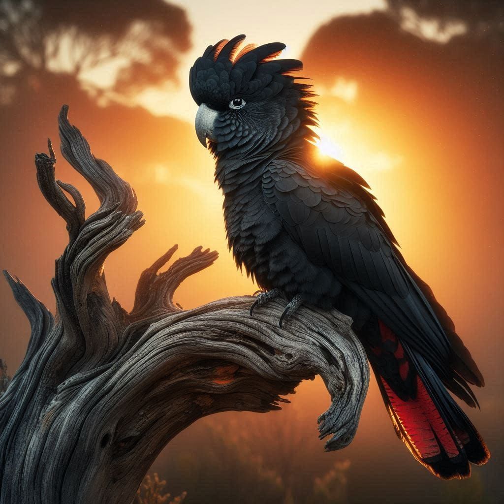 Red-Tailed Black Cockatoo (Calyptorhynchus Banksii)