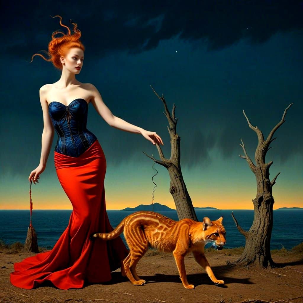 Mysterious Ladies and Fantastic Creatures in Eerie Forest