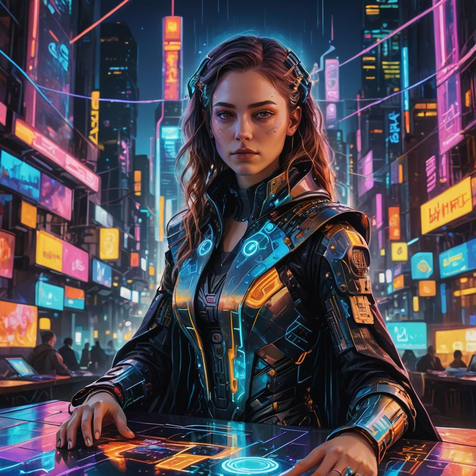 ((Painting Girl)) in the table, painting, colors, design, painting