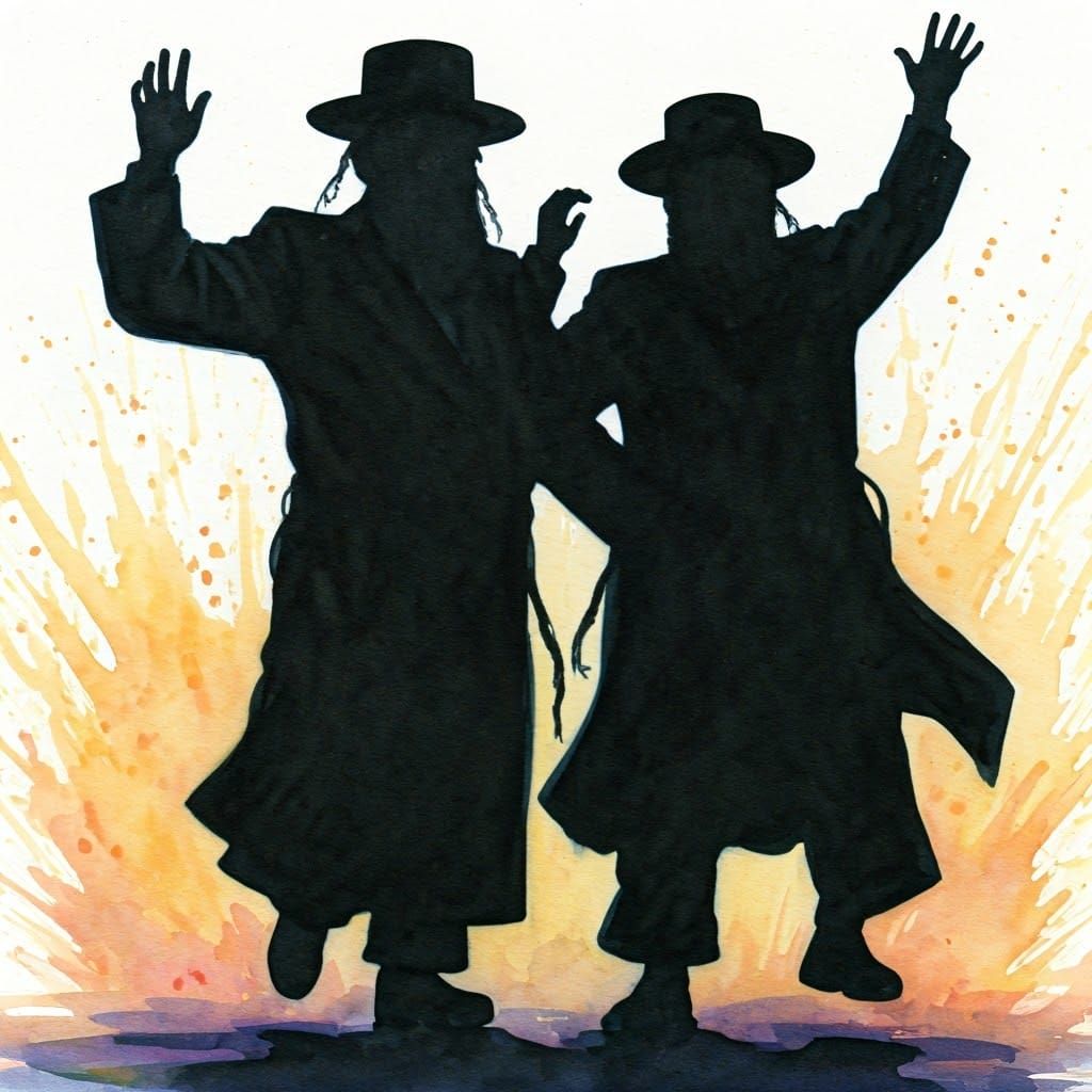Chasidic Dancers Caught in Vibrant Kadatshke Ritual