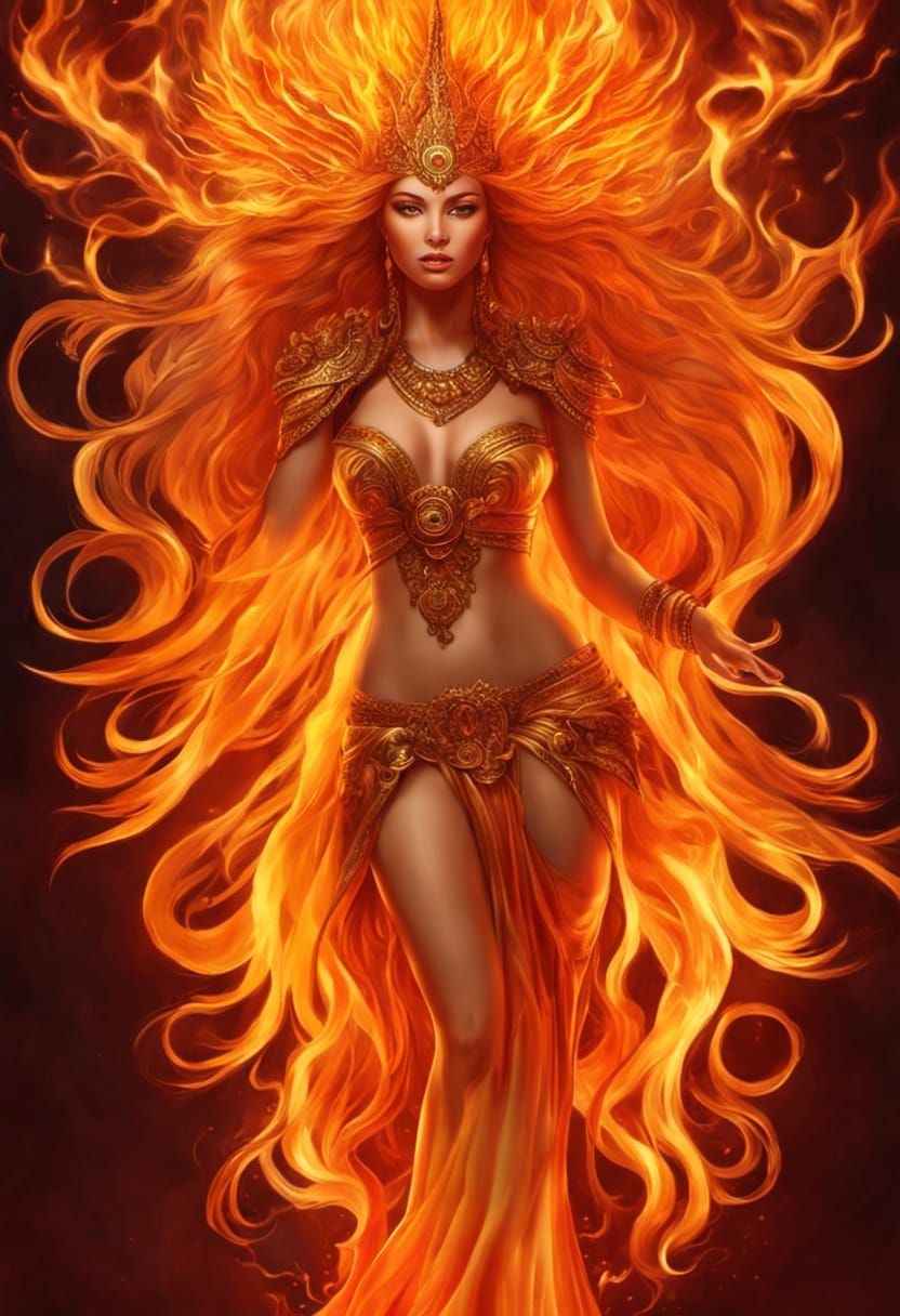 Fire goddess - AI Generated Artwork - NightCafe Creator