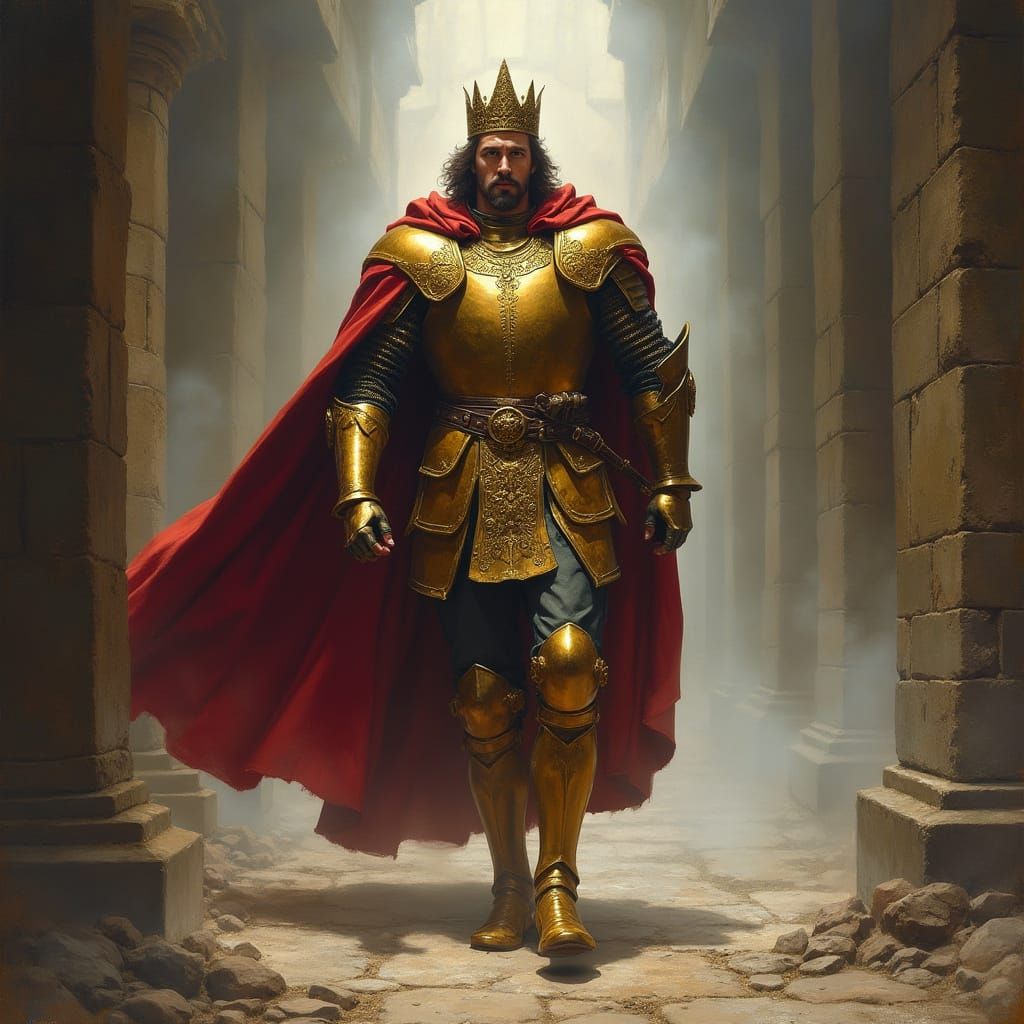 Regal King Walks Fearless, Embracing Unwavering Courage