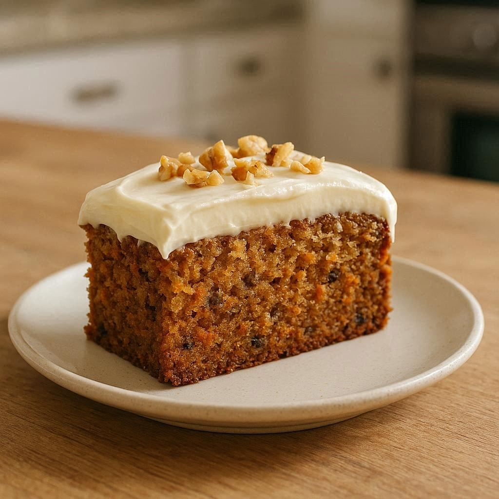 A yummy cake made from carrots. Magic!