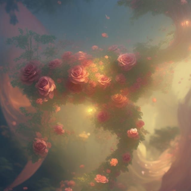 Elegant Heart in Whimsical Florals