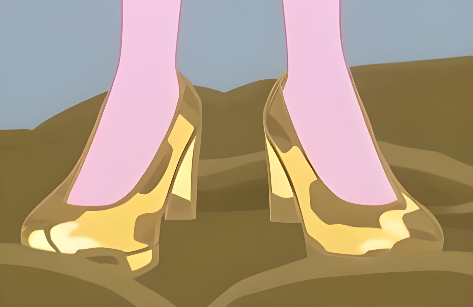 Dean Cadance's Golden Heeled Shoes in Mud #2