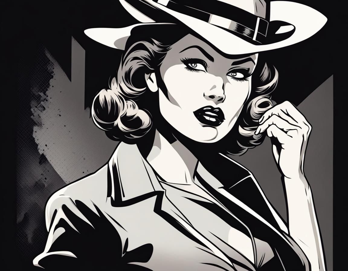 Retro noir Pin up detective - AI Generated Artwork - NightCafe Creator