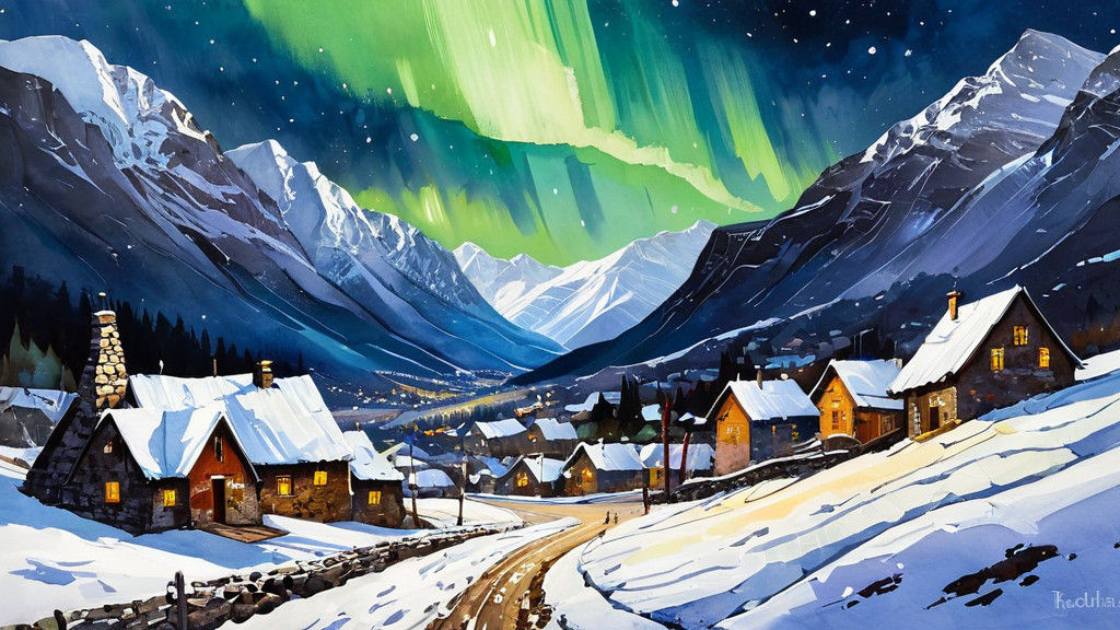 Rustic village in the mountains