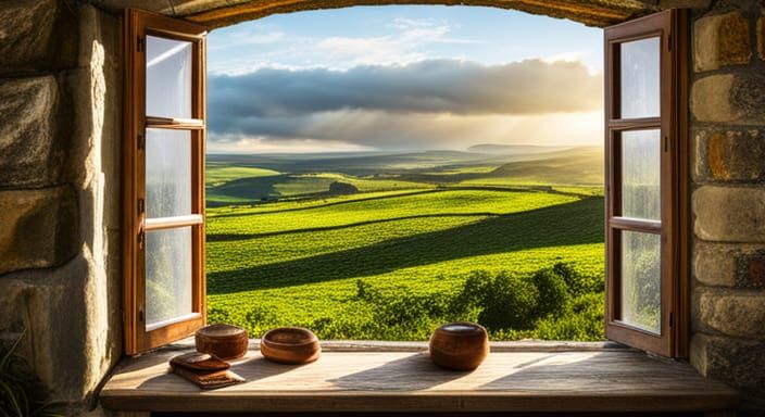 Home Thoughts - A view from a farmhouse window  by @William