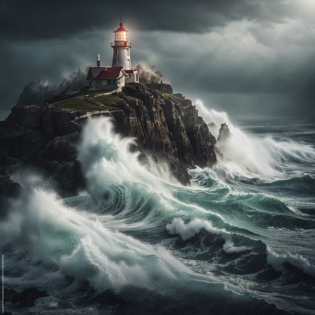 Crashing waves on a rocky shore  by @Dace