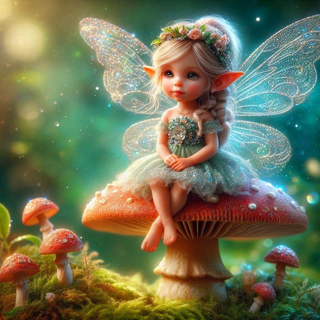 Sparkly Fairy Sits Primly