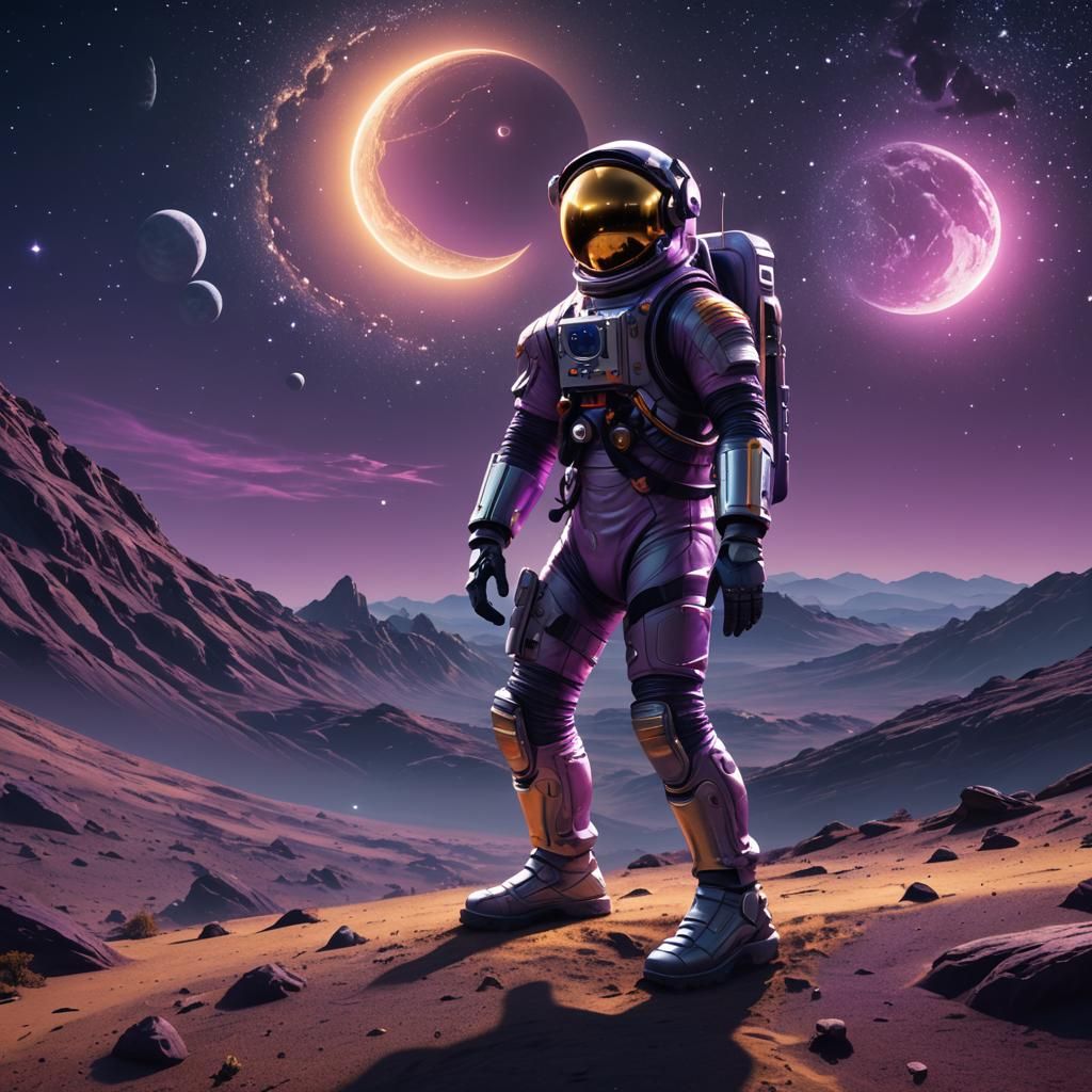 A Giant Leap for Mankind: Astronaut Takes First Steps on a D...