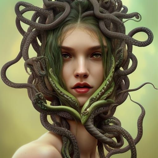 Medusa with snakes - AI Generated Artwork - NightCafe Creator