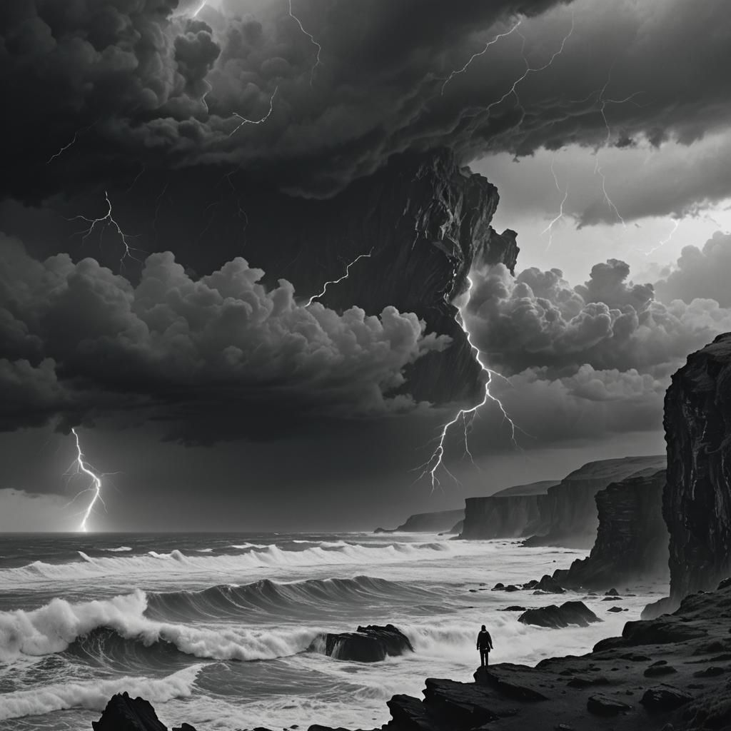 Blandning av svart och vitt. Hopp och förtvivlan 