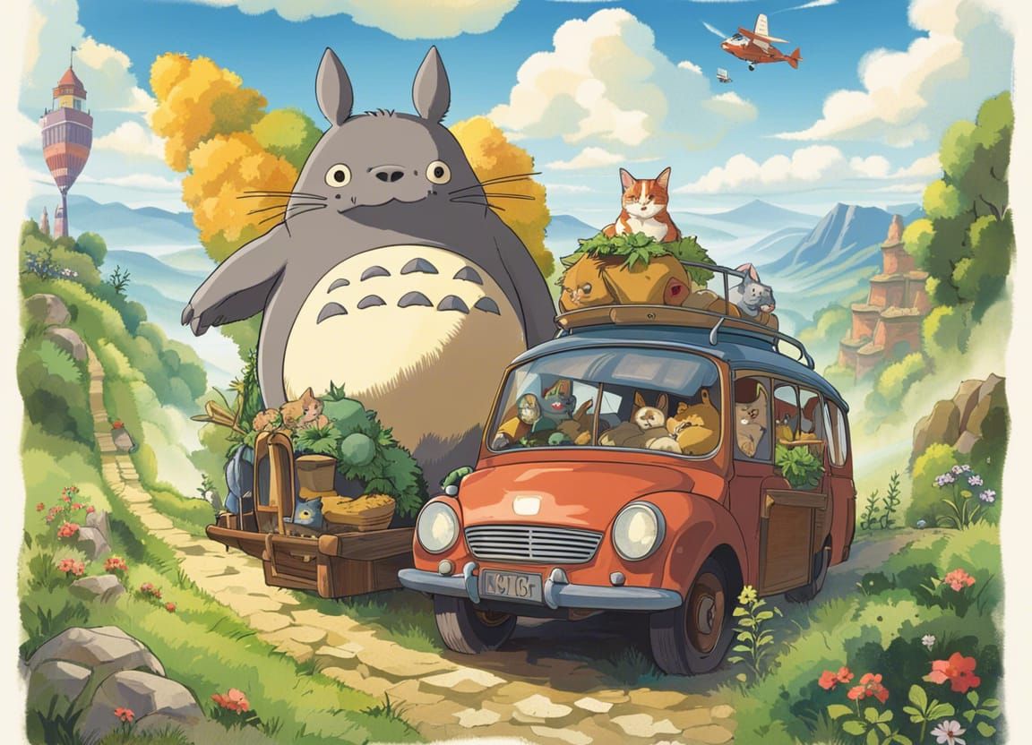 Car with totoro  by @Roswarcus