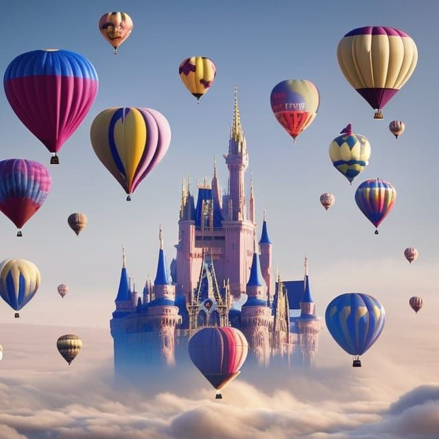 Castle floating in the sky with...  by @Wizardry and scotch