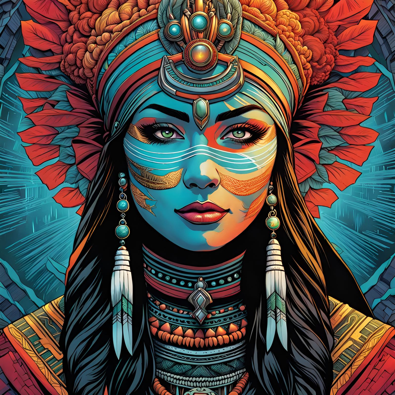 Shaman woman - AI Generated Artwork - NightCafe Creator