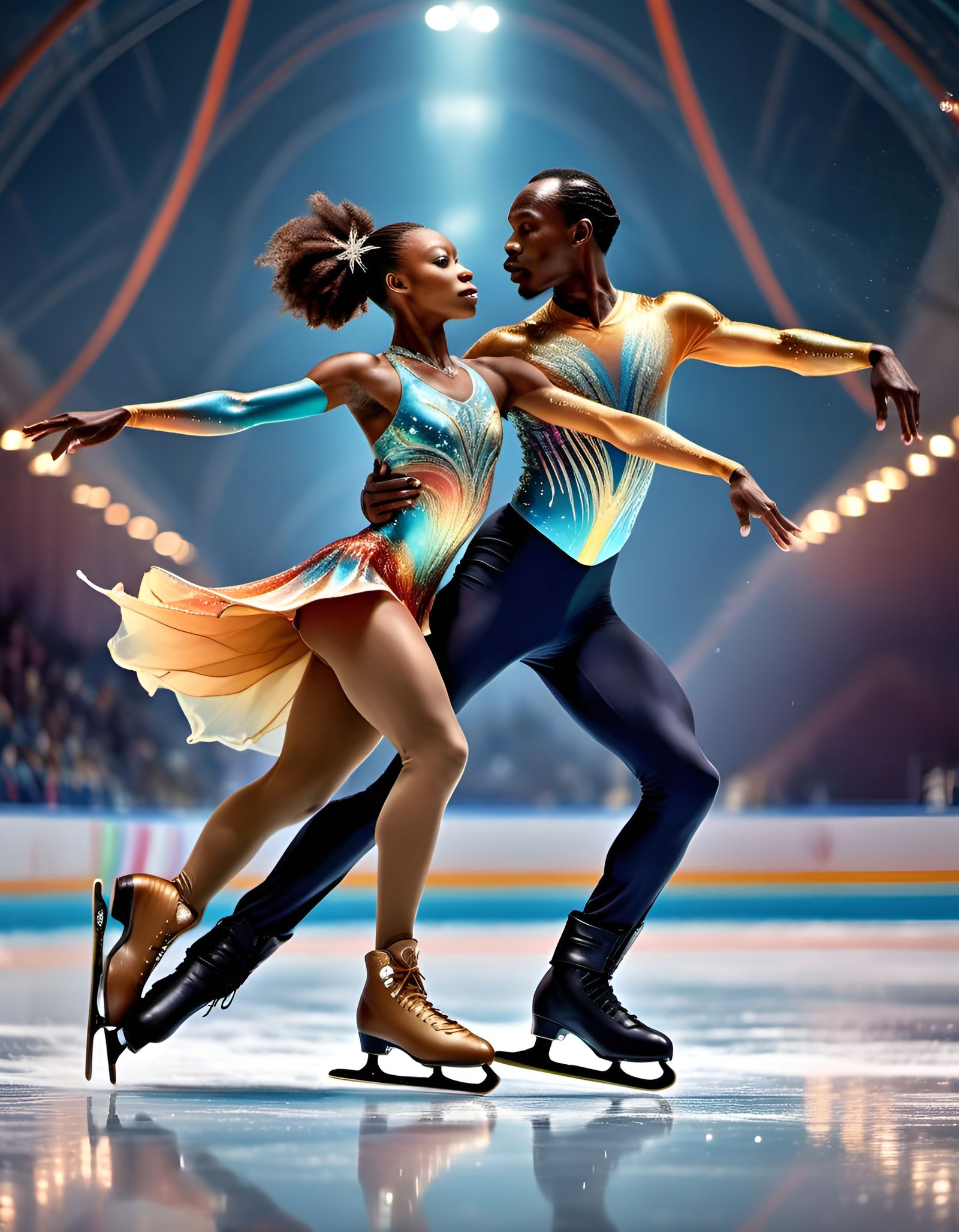 Figure Skater Pair Competing  by @Eka